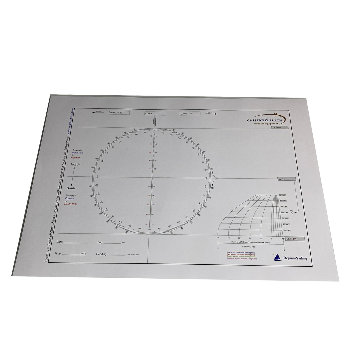 Cassens & Plath Universal Plotting Sheets skjema for astronavigasjon