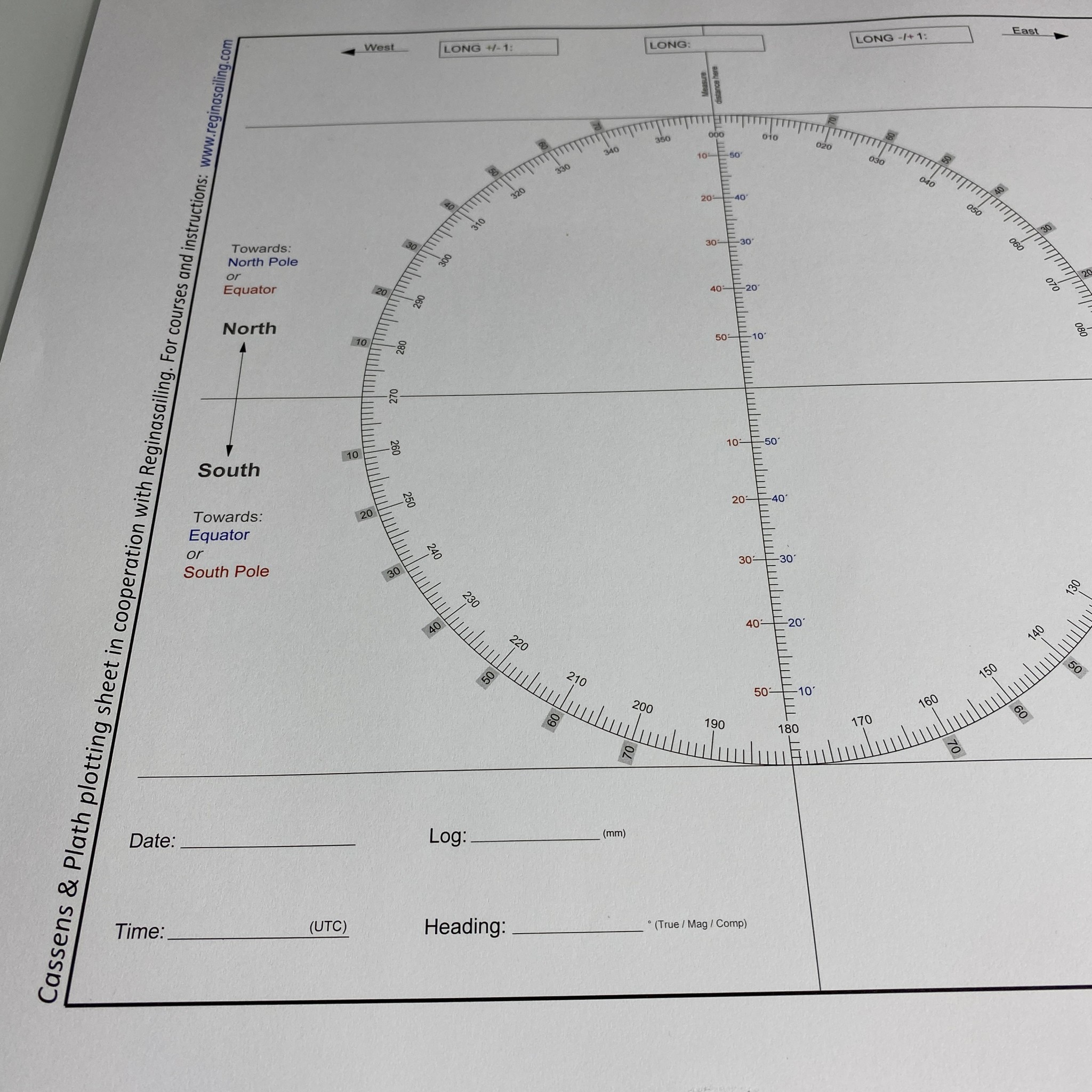 Cassens & Plath Universal Plotting Sheets form for astronavigation