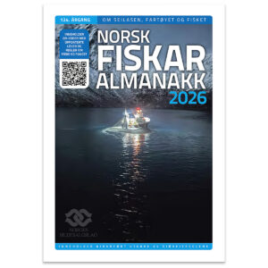 Forside av Norsk Fiskaralmanakk 2026 – fisker almanakk med sjøveisregler