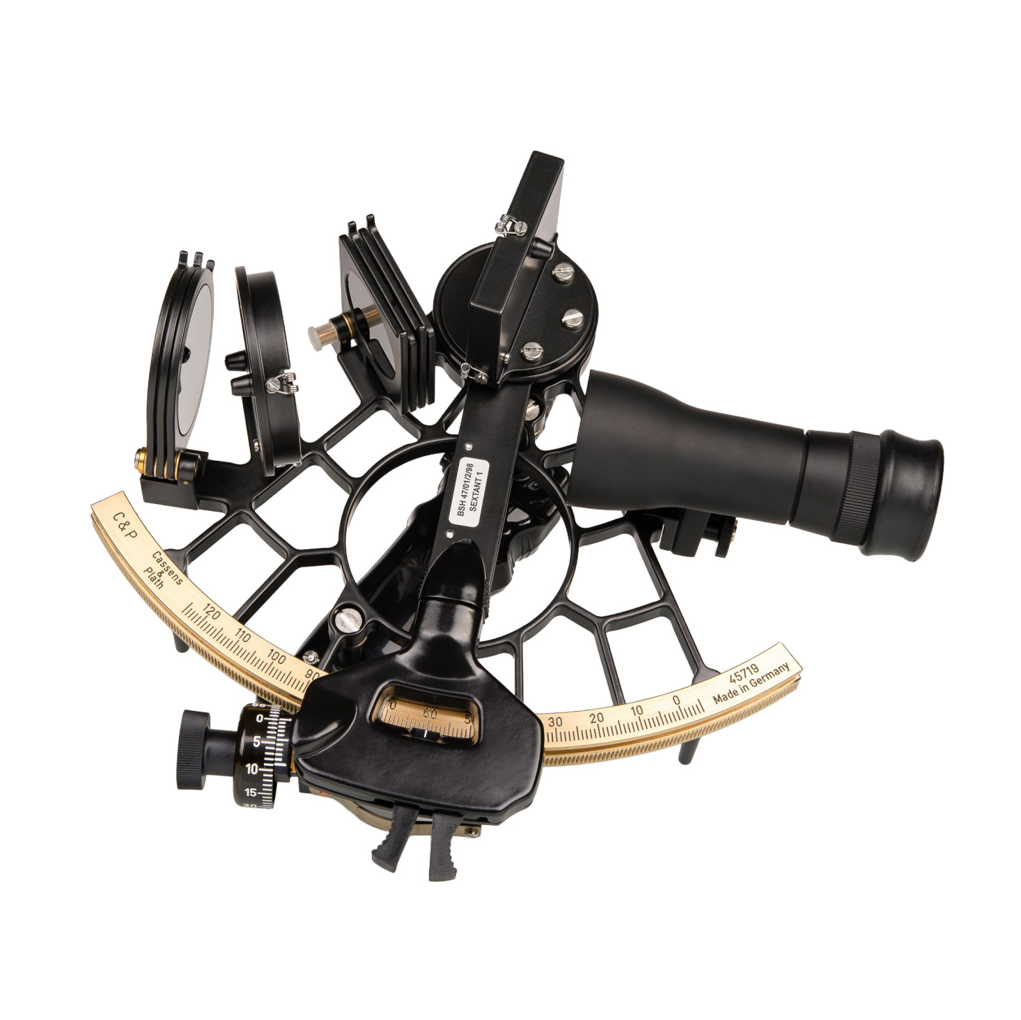 Cassens & Plath Professional sextant split view illuminated – BSH approved marine sextant