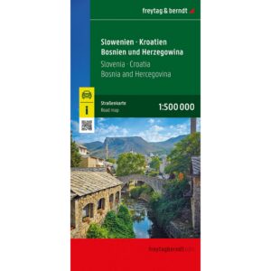 Veikart over Slovenia, Kroatia og Bosnia-Hercegovina fra freytag & berndt