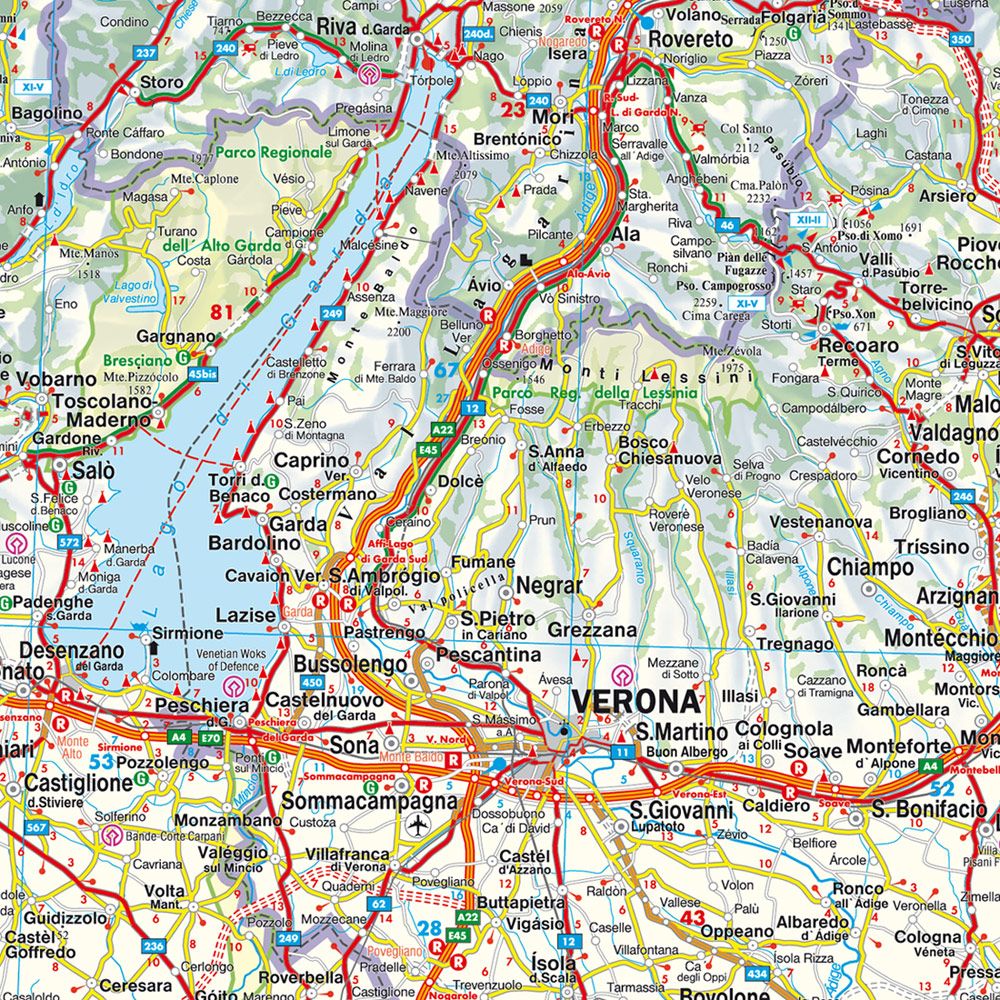 Veikart over Nord-Italia fra freytag & berndt