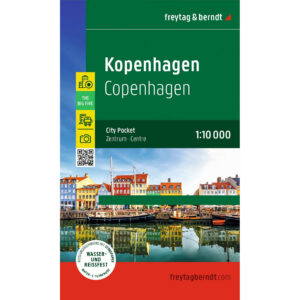 Freytag & Berndt vann- og rivefast bykart over København i målestokk 1:10 000.
