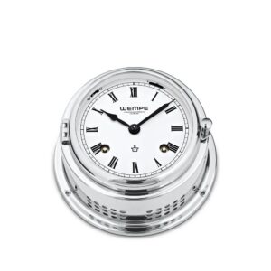 Wempe Bremen II - Striking Ship's Clock 150 mm in chrome-plated brass (Roman numerals)