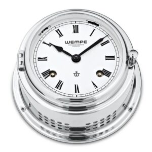 Wempe Bremen II – Striking Ship’s Clock 150 mm i krom-belagt messing (romertall)