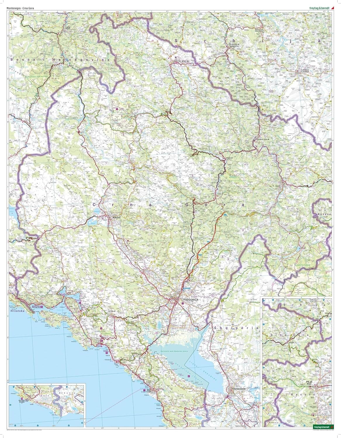 Location register and information from Montenegro road map