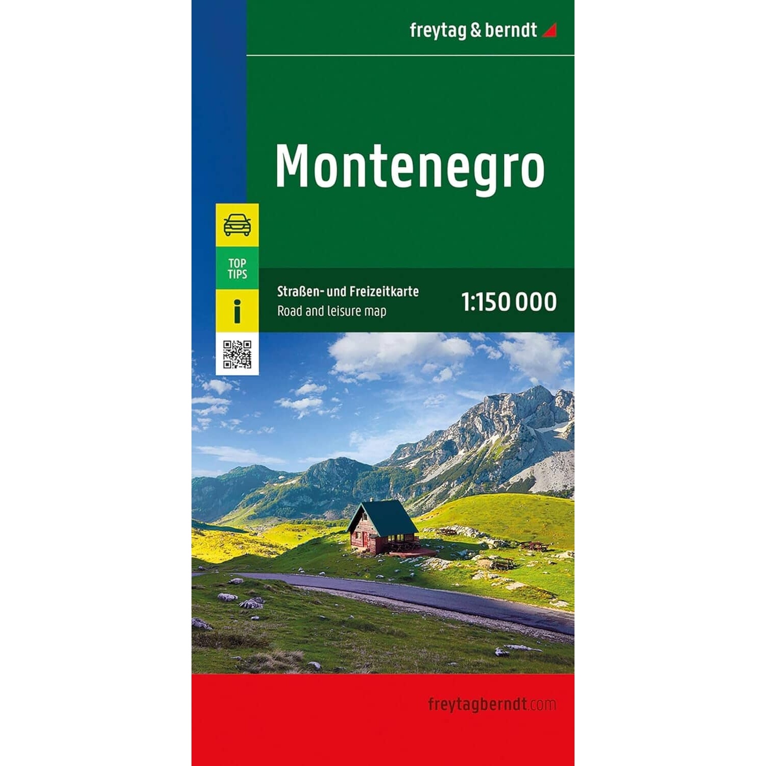 Veikart over Montenegro fra freytag & berndt