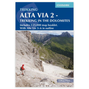 Forside av Cicerone-guiden Alta Via 2 - Trekking in the Dolomites