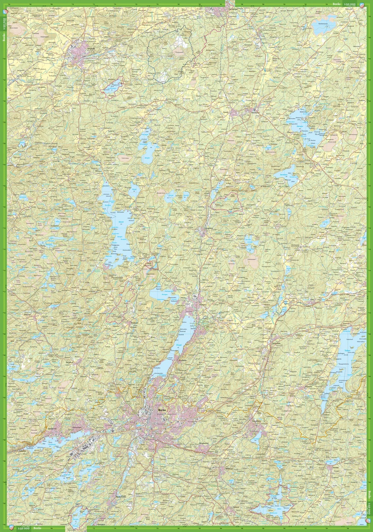 Borås & Ulricehamn Hiking Map 1:50,000 from Calazo