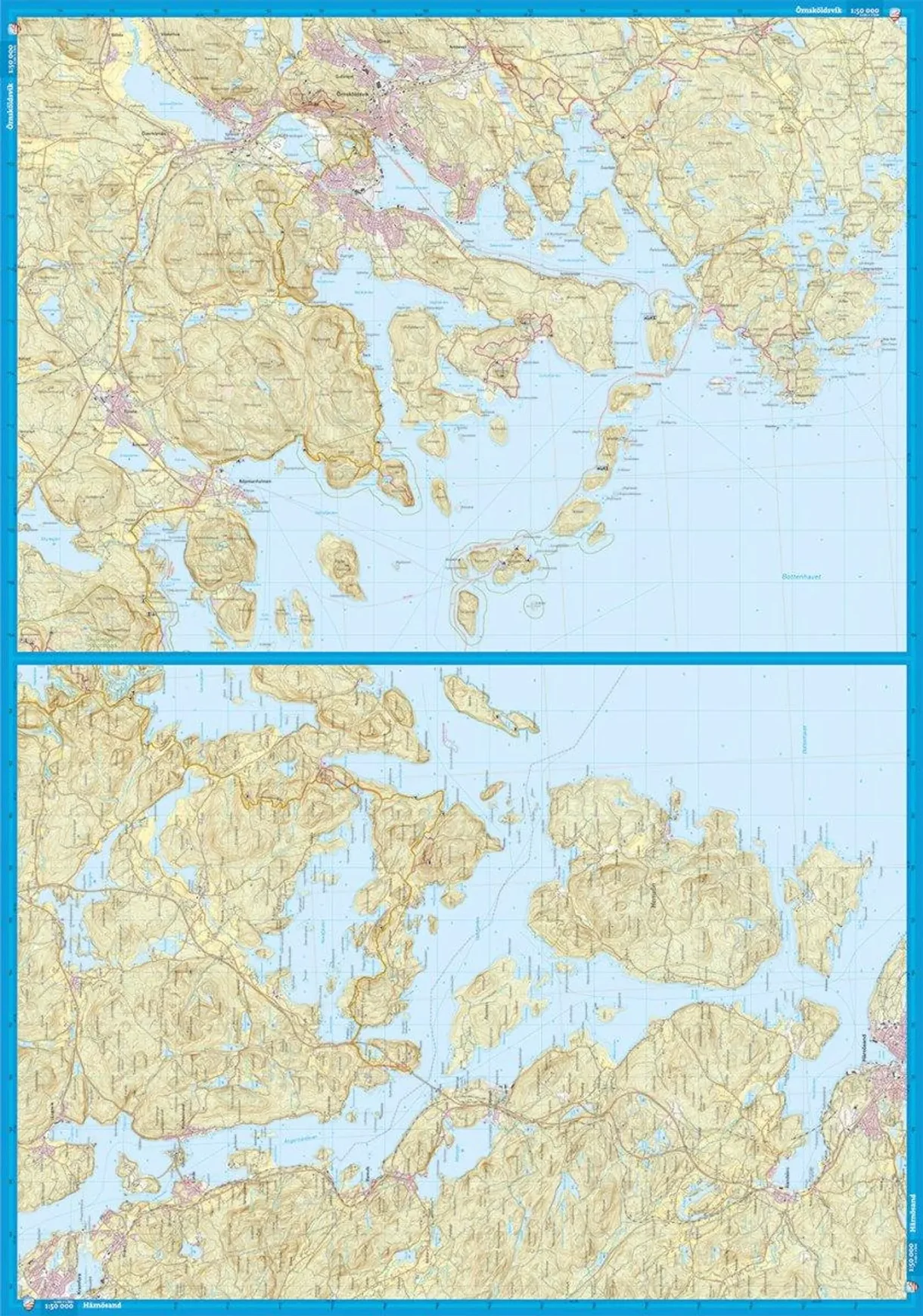 High Coast Complete Hiking Map: Front and Back