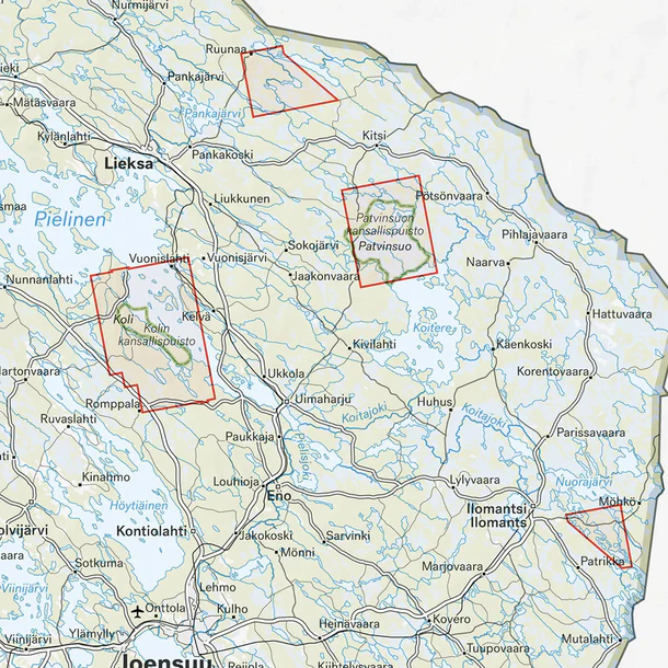 Map section: North Karelia hiking map, scale 1:25,000, Finland
