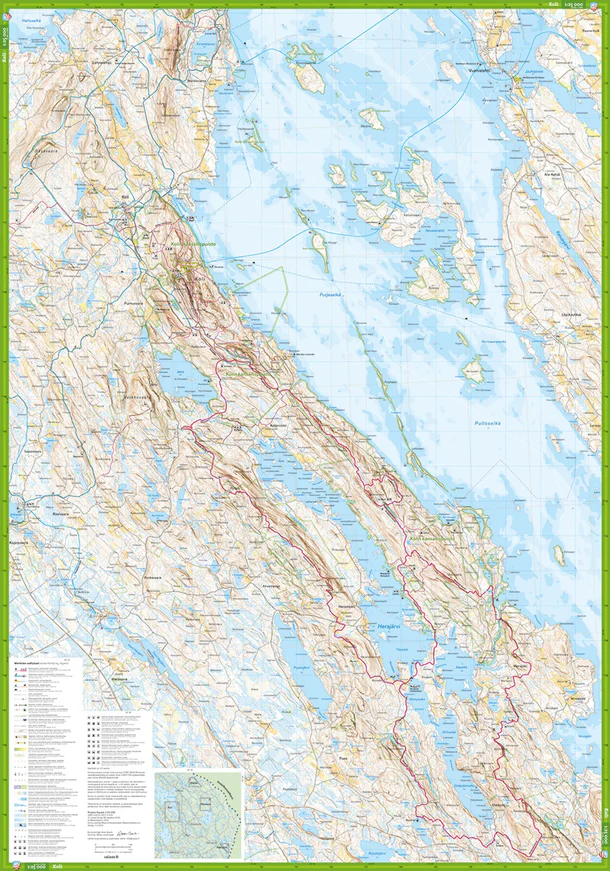 North Karelia Complete Hiking Map: Front and Back