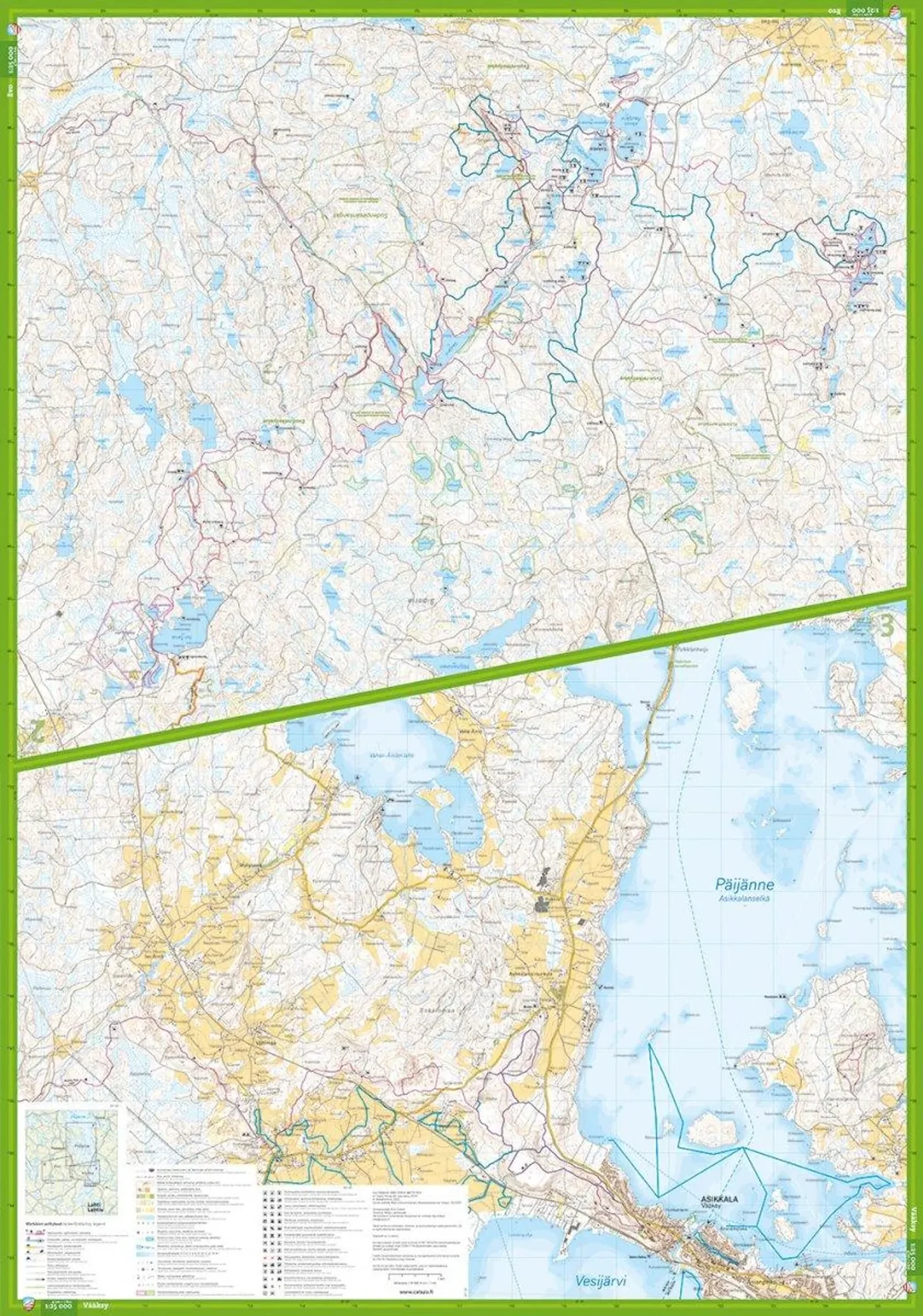Evo Päijänne komplett turkart forside og bakside