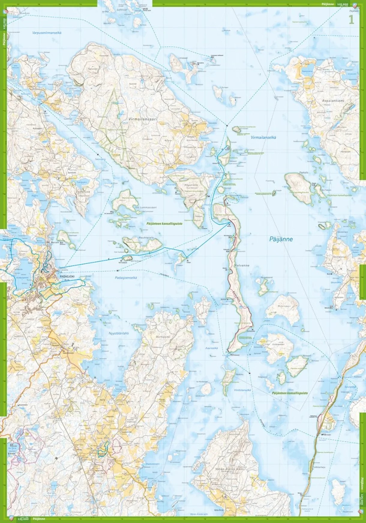 Evo Päijänne komplett turkart forside og bakside