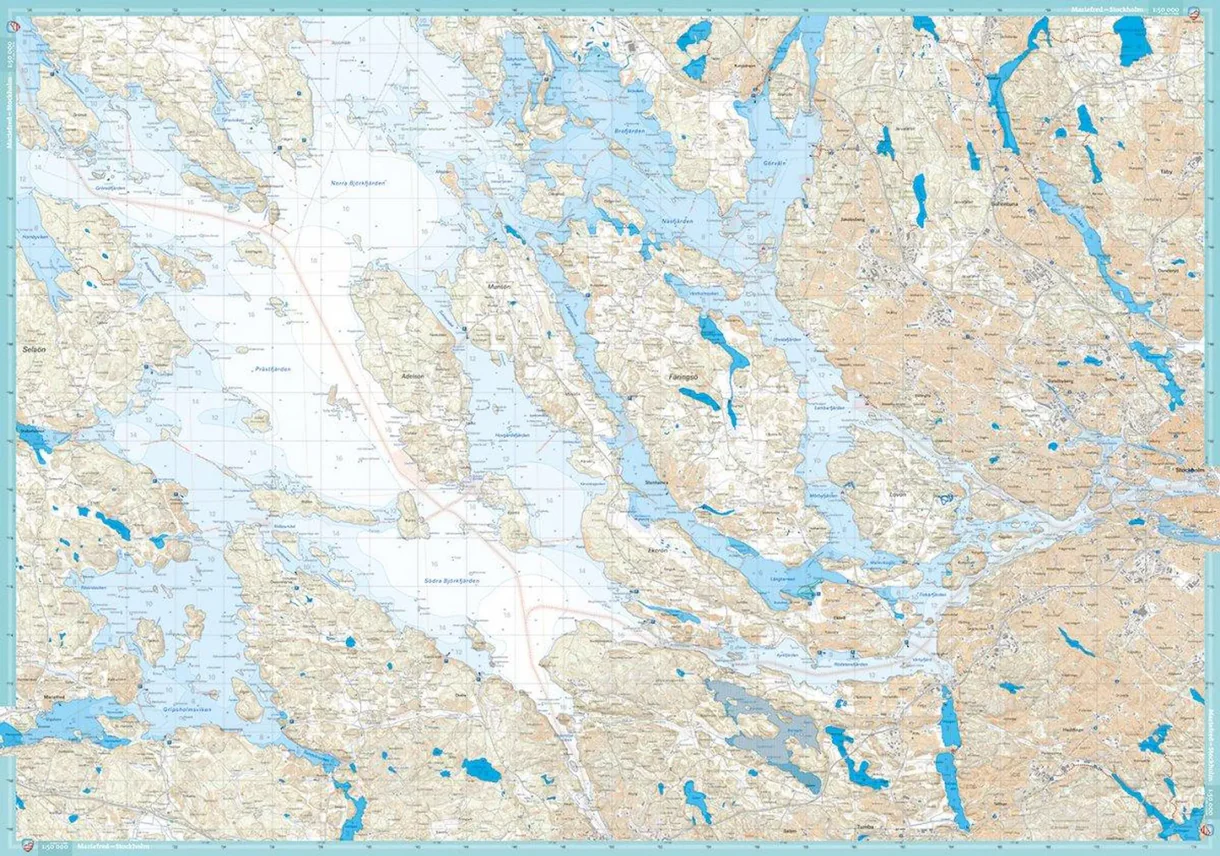 Kartutsnitt Mälaren skøytekart 1:50 000