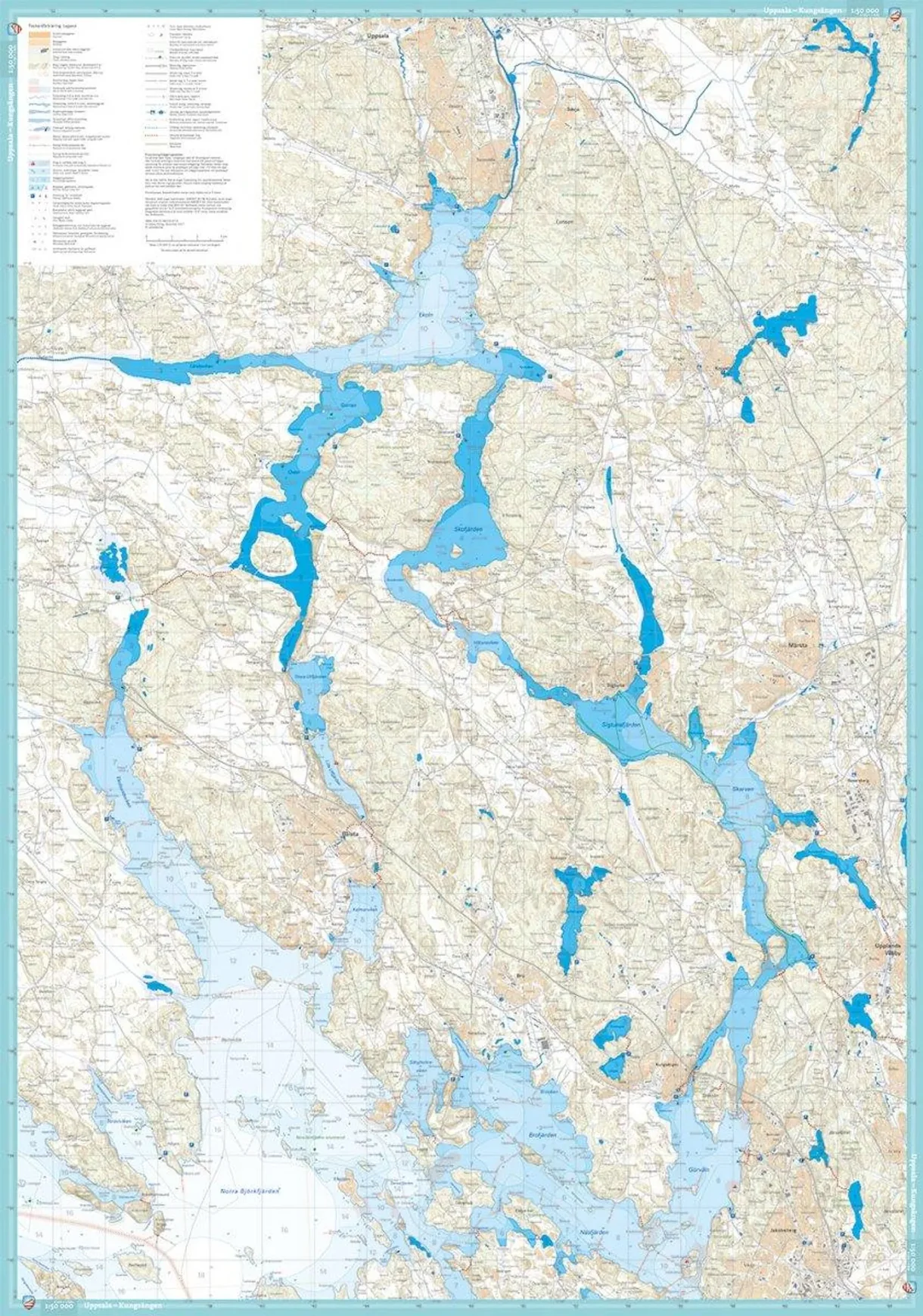 Kartutsnitt Mälaren skøytekart 1:50 000