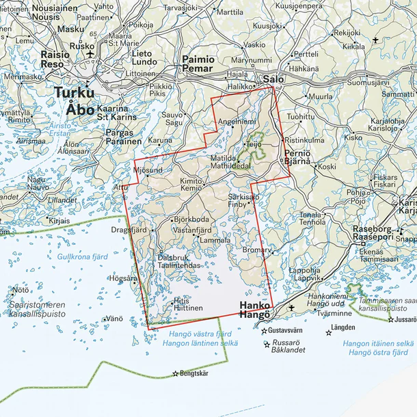 Map section: Teijo Kemiönsaari hiking map, scale 1:25,000