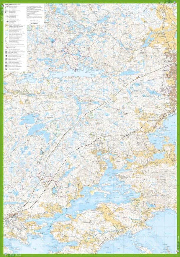 Tampere Orivesi Complete Hiking Map (Front and Back)