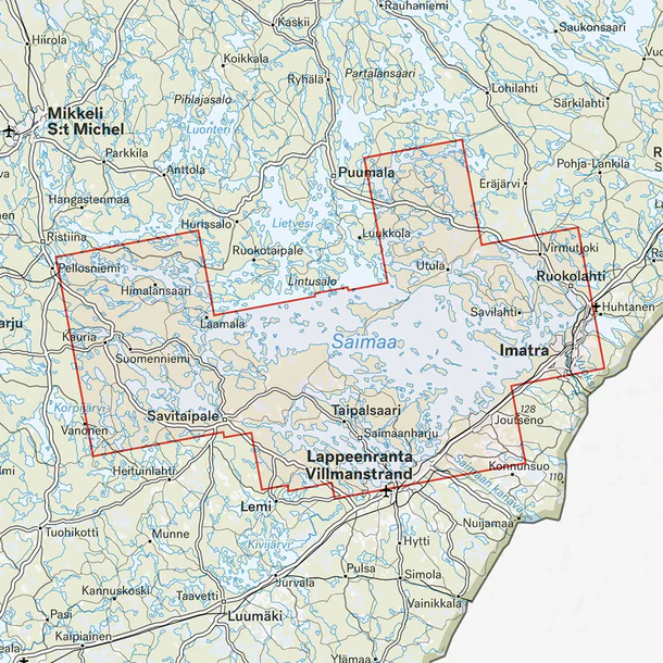 Saimaa Geopark Lappeenranta Imatra Savitaipale: Complete Tour Map (Front and Back)