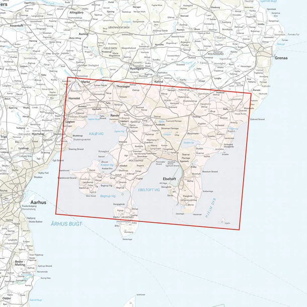 Kartutsnitt Nationalpark Mols Bjerge turkart 1:25 000 Danmark