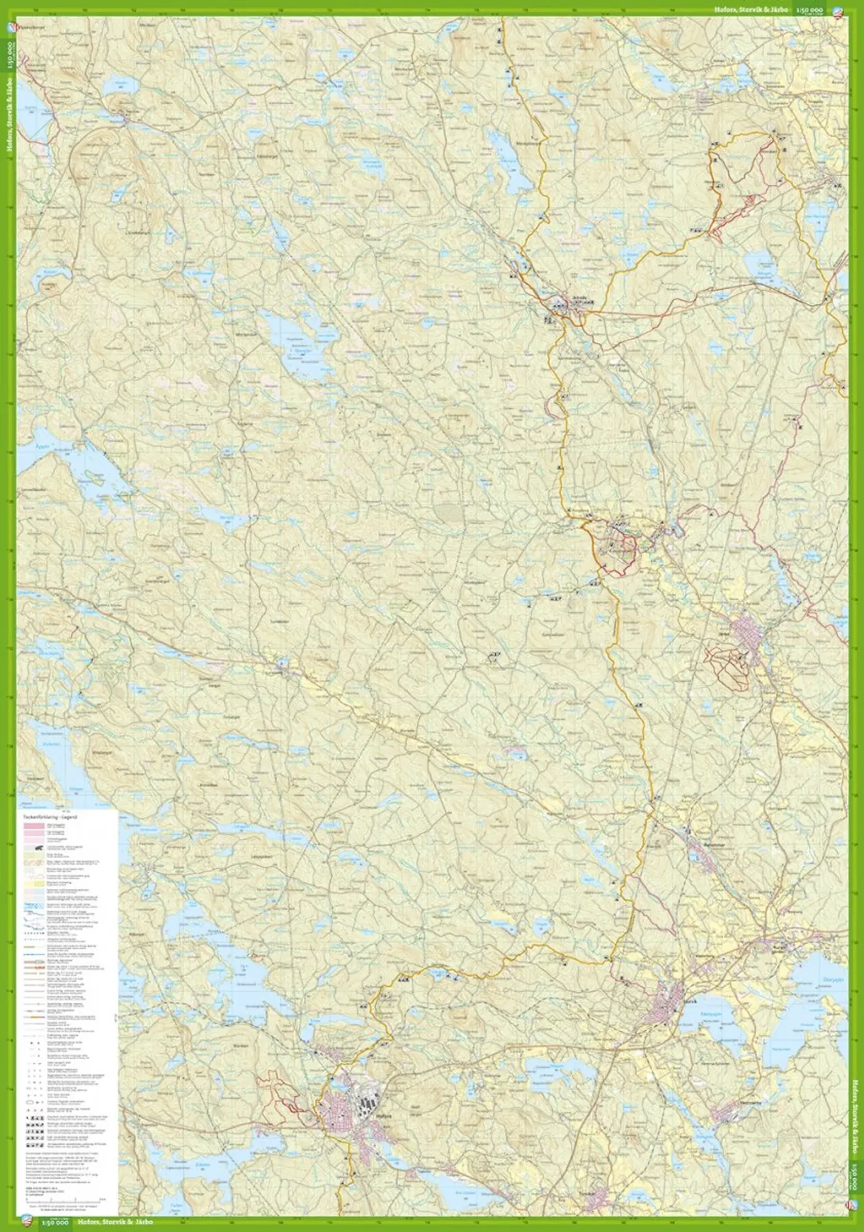 Gävle, Sandviken, Hofors: Complete Tour Map (Front and Back)