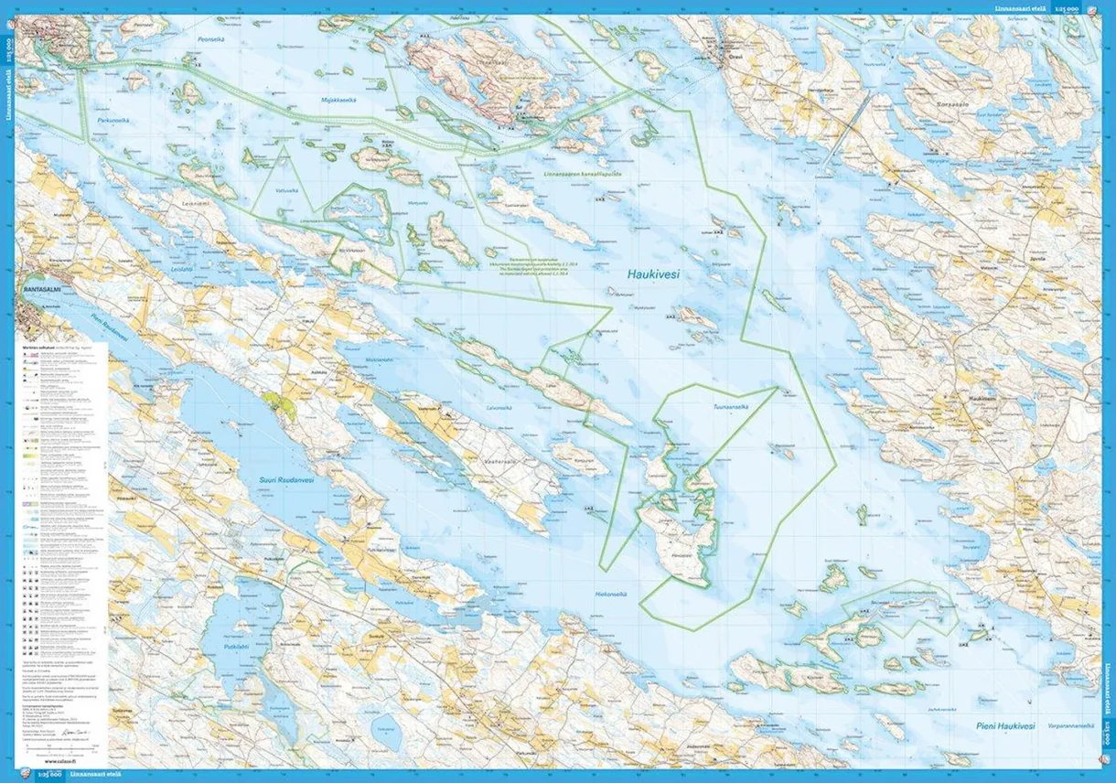 Linnansaari National Park: Complete hiking map (front and back)