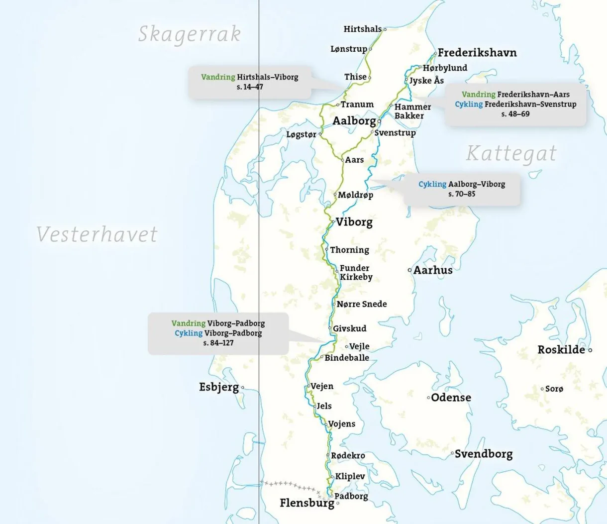Kartutsnitt Hærvejen friluftsatlas 1:50 000 Danmark