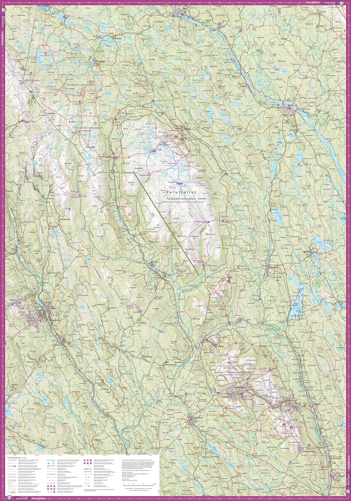 Dalafjällen Trysil komplett turkart forside og bakside