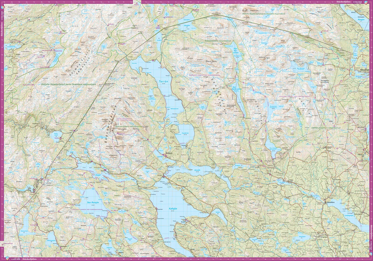 Gäddede Hotagsfjällen Skäckerfjällen: Complete Hiking Map (Front and Back)