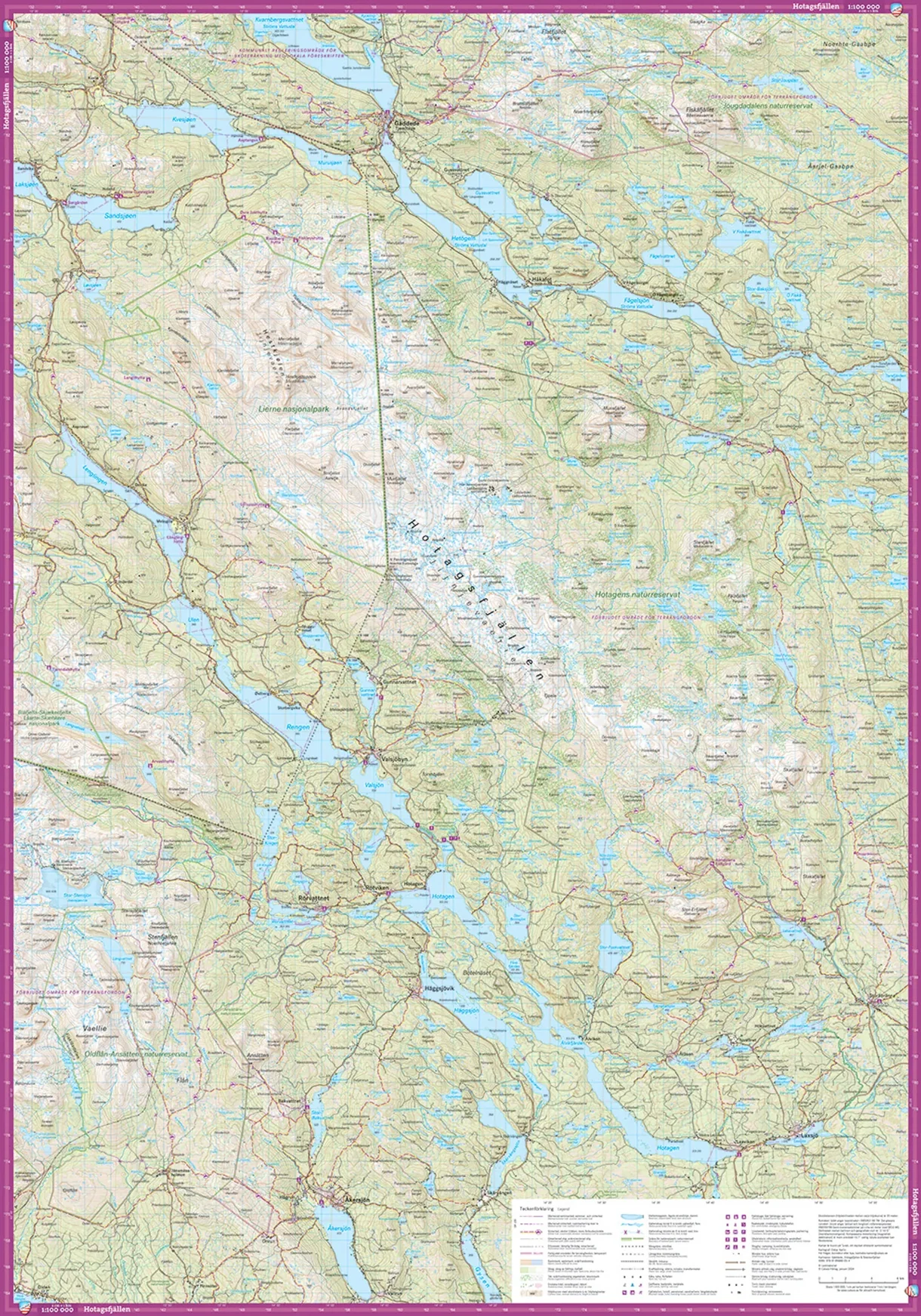 Gäddede Hotagsfjällen Skäckerfjällen: Complete Hiking Map (Front and Back)