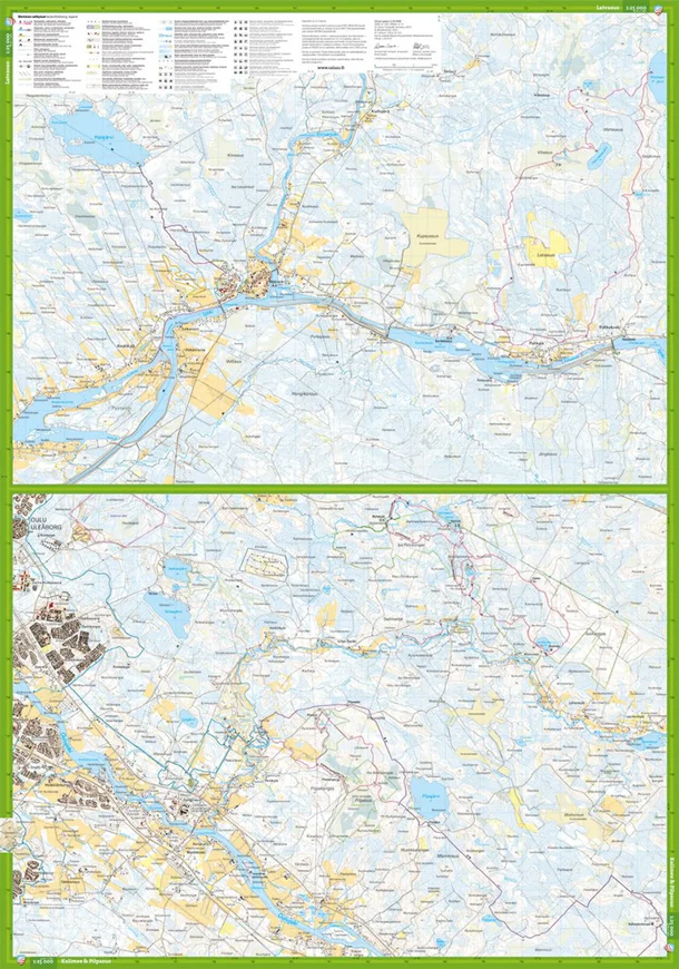 Oulu Region Complete Hiking Map (Front and Back)