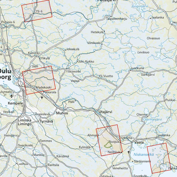 Map section: Oulu Region Hiking Map 1:25,000, Finland