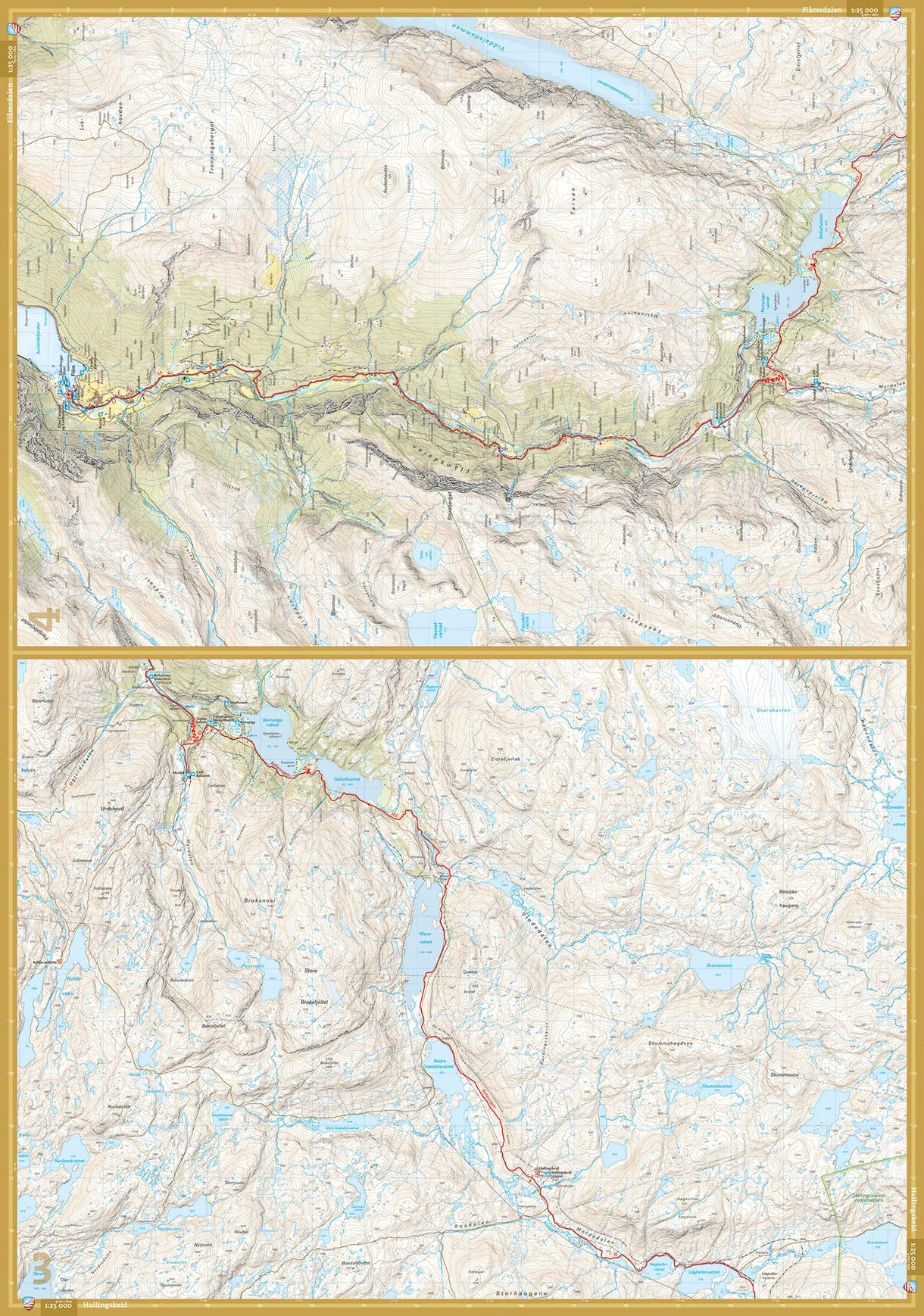 Rallarvegen komplett sykkelkart forside og bakside