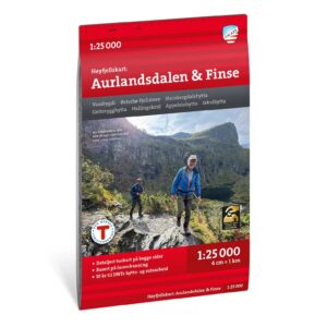 Kartutsnitt Aurlandsdalen Finse høyfjellskart 1:25 000