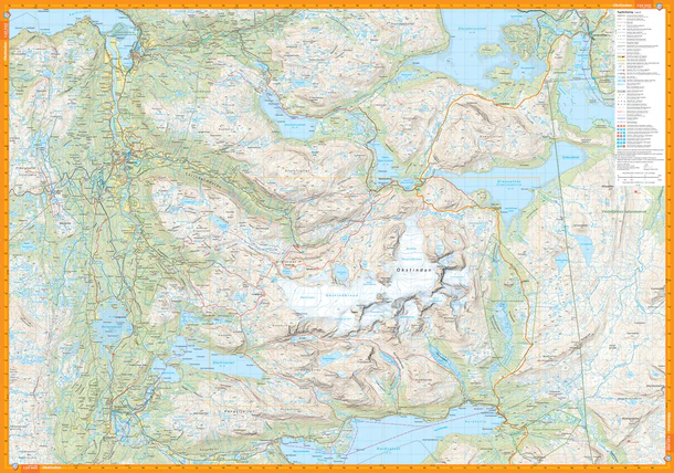 Okstindan: Complete High-Mountain Map (Front and Back)