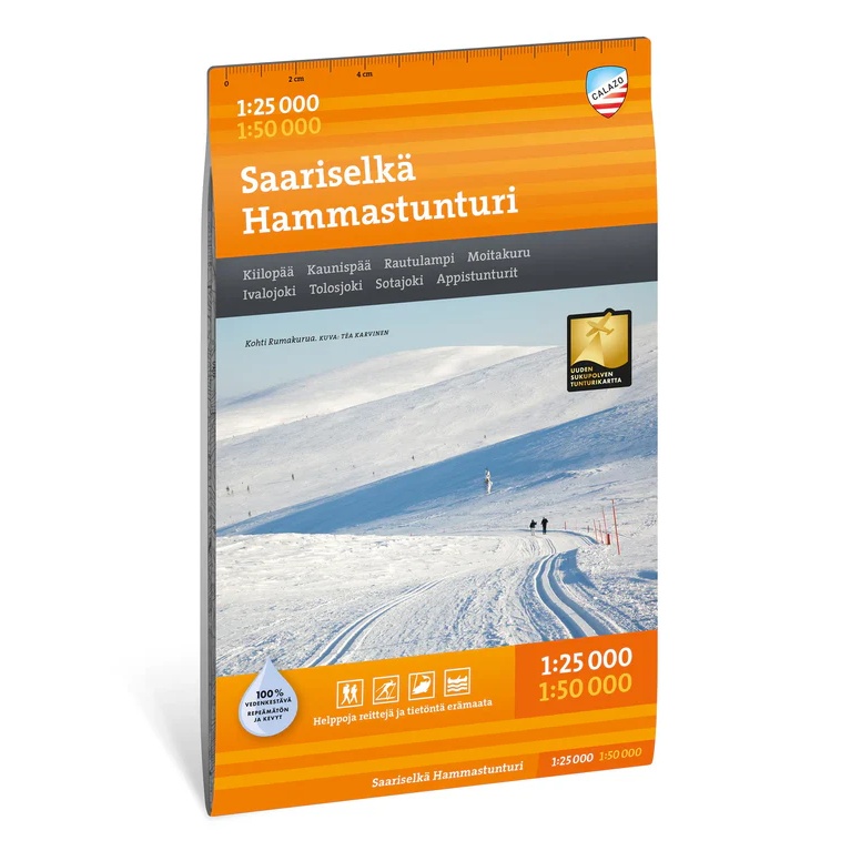 Saariselkä Hammastunturi turkart 1:25 000 Calazo