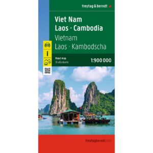 Vei- og reisekart over Vietnam, Laos og Kambodsja i målestokk 1:900 000