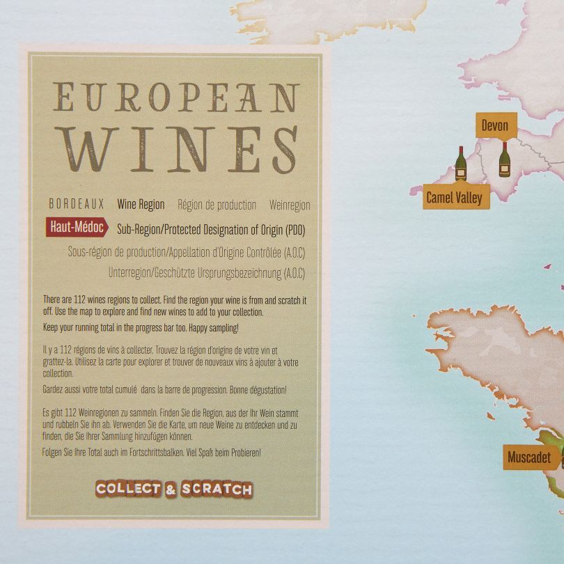 Scratch Map – Wine Map of Europe