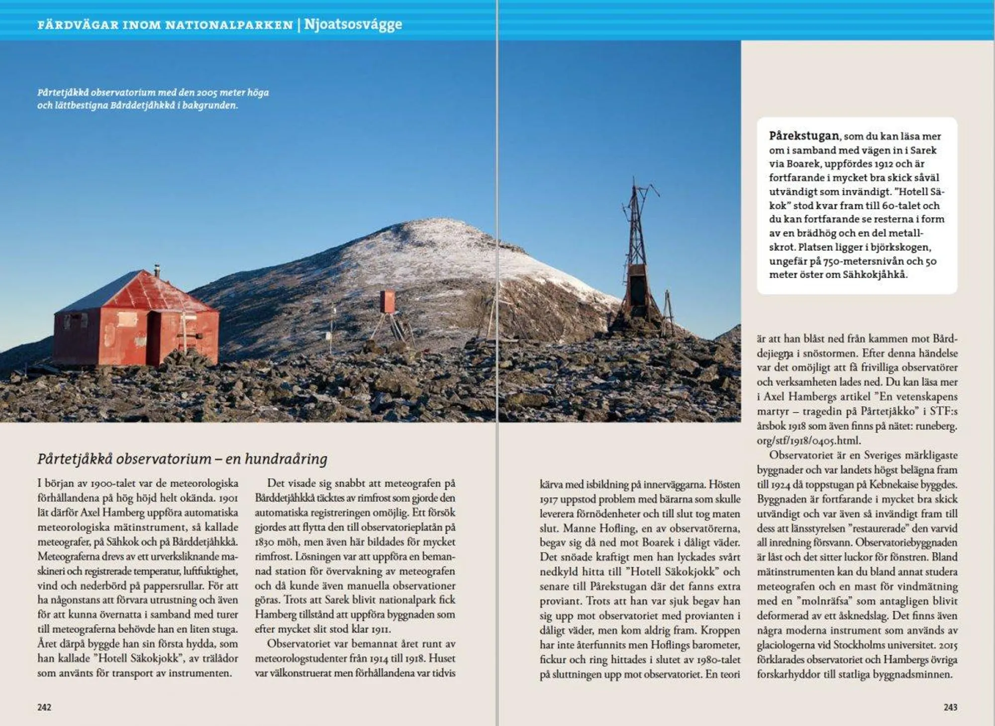 Post from "Fjällvandra in Sarek" with maps, route descriptions, and photographs