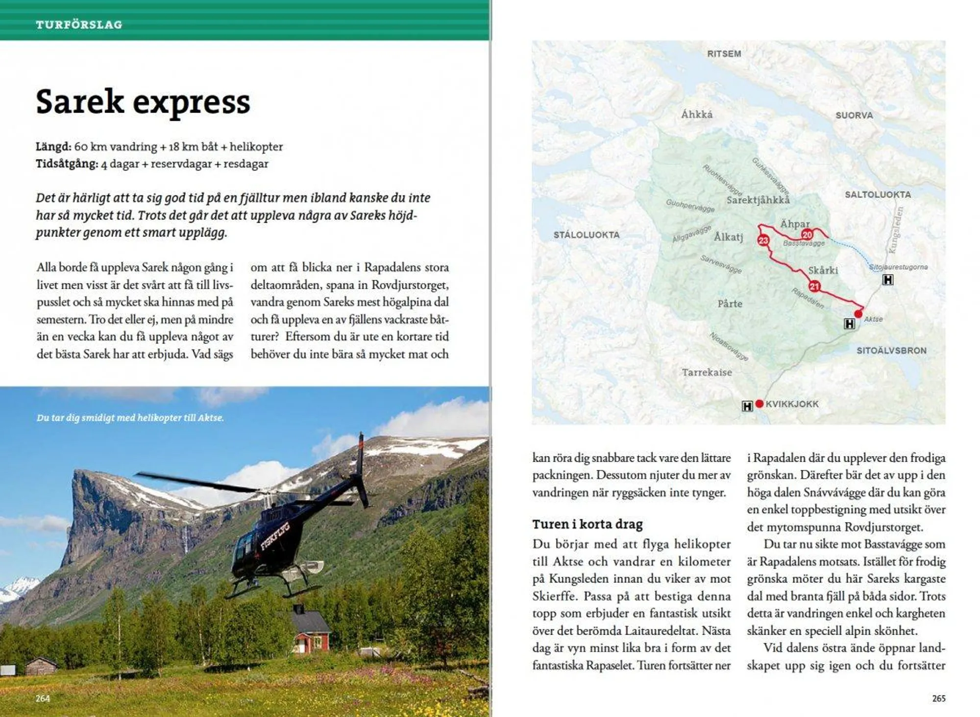 Post from "Fjällvandra in Sarek" with maps, route descriptions, and photographs