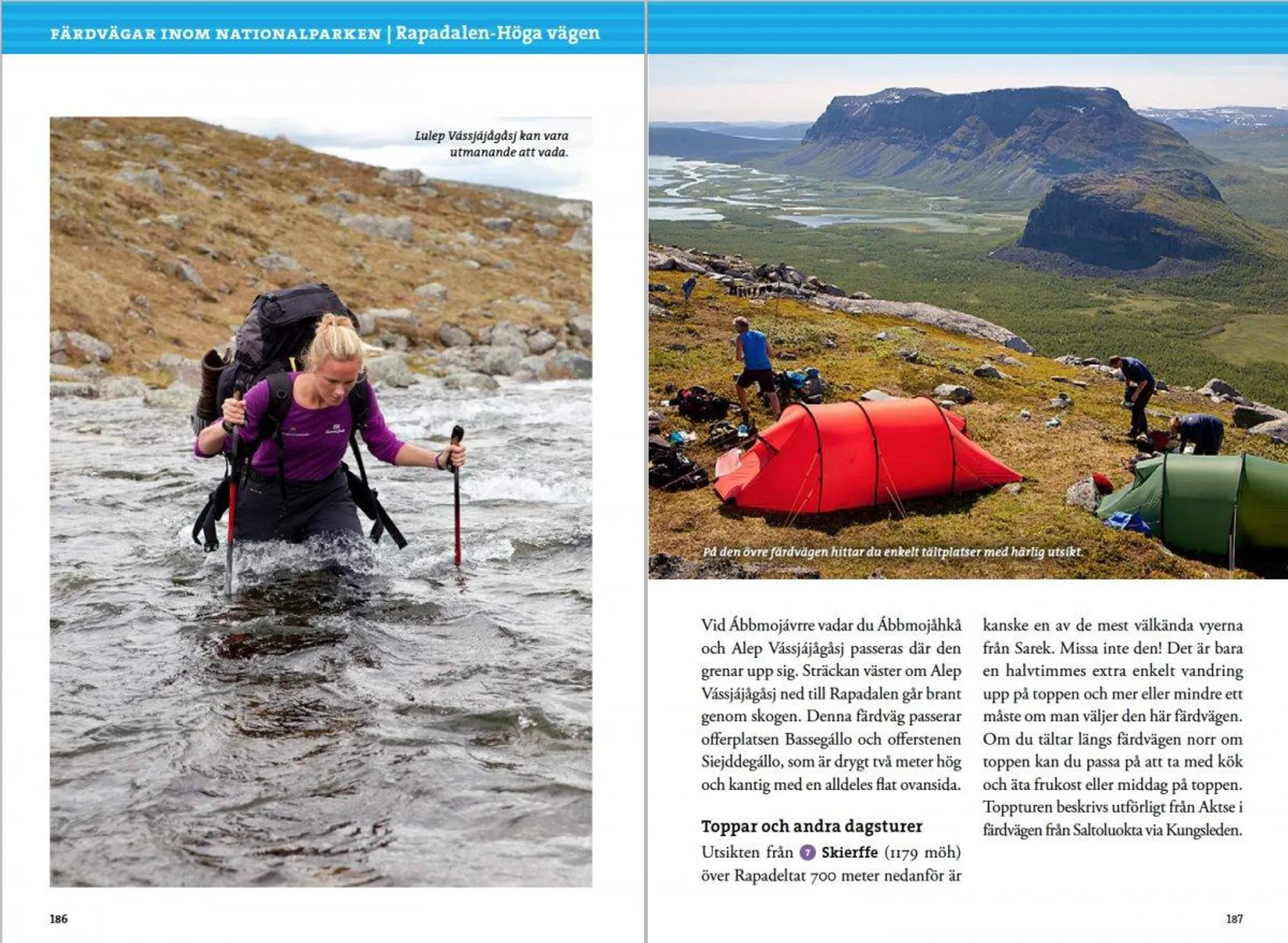 Post from "Fjällvandra in Sarek" with maps, route descriptions, and photographs