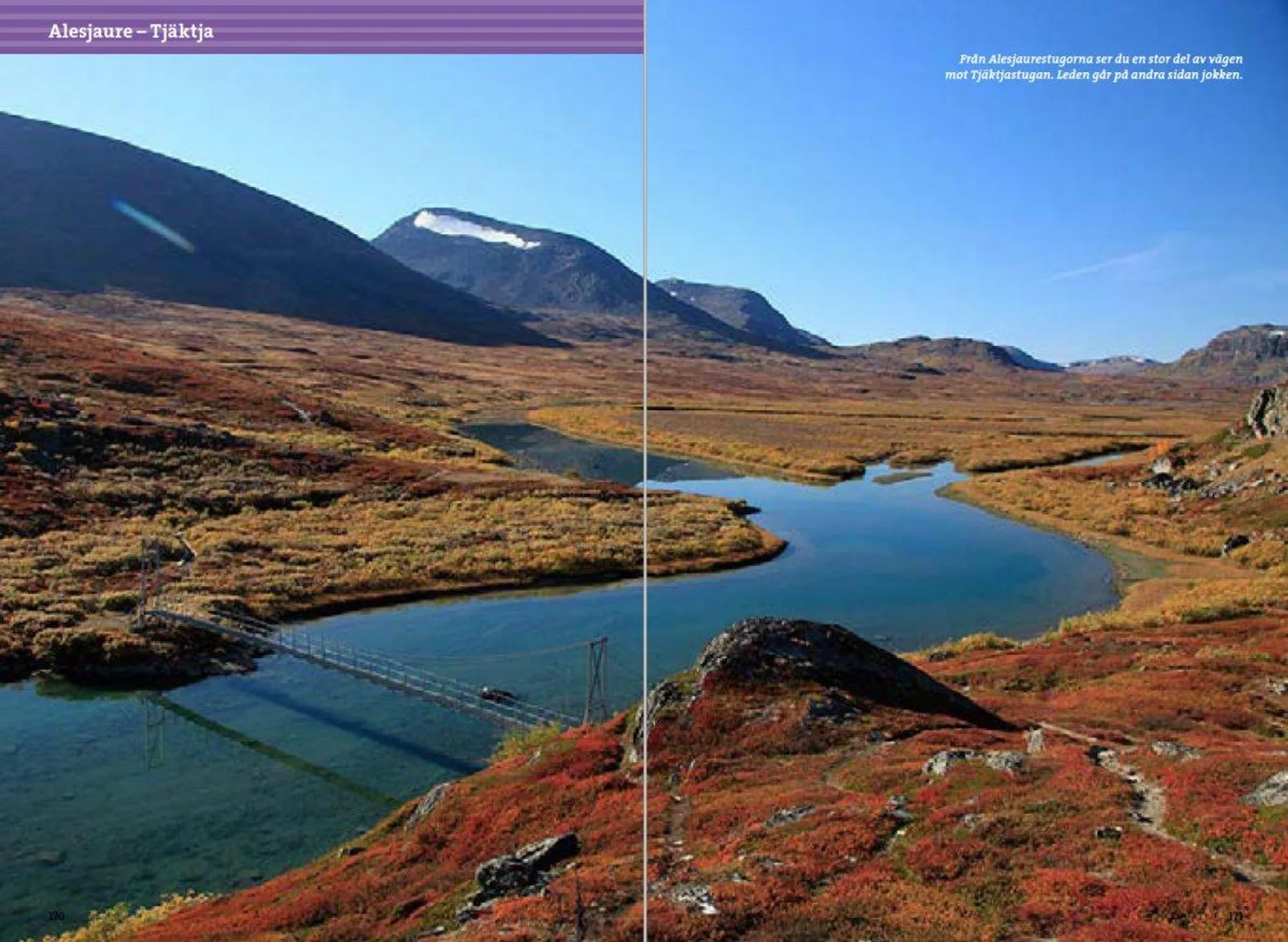 Oppslag fra Fjällvandra kring Kebnekaise, Abisko och Riksgränsen med kart og turbeskrivelser
