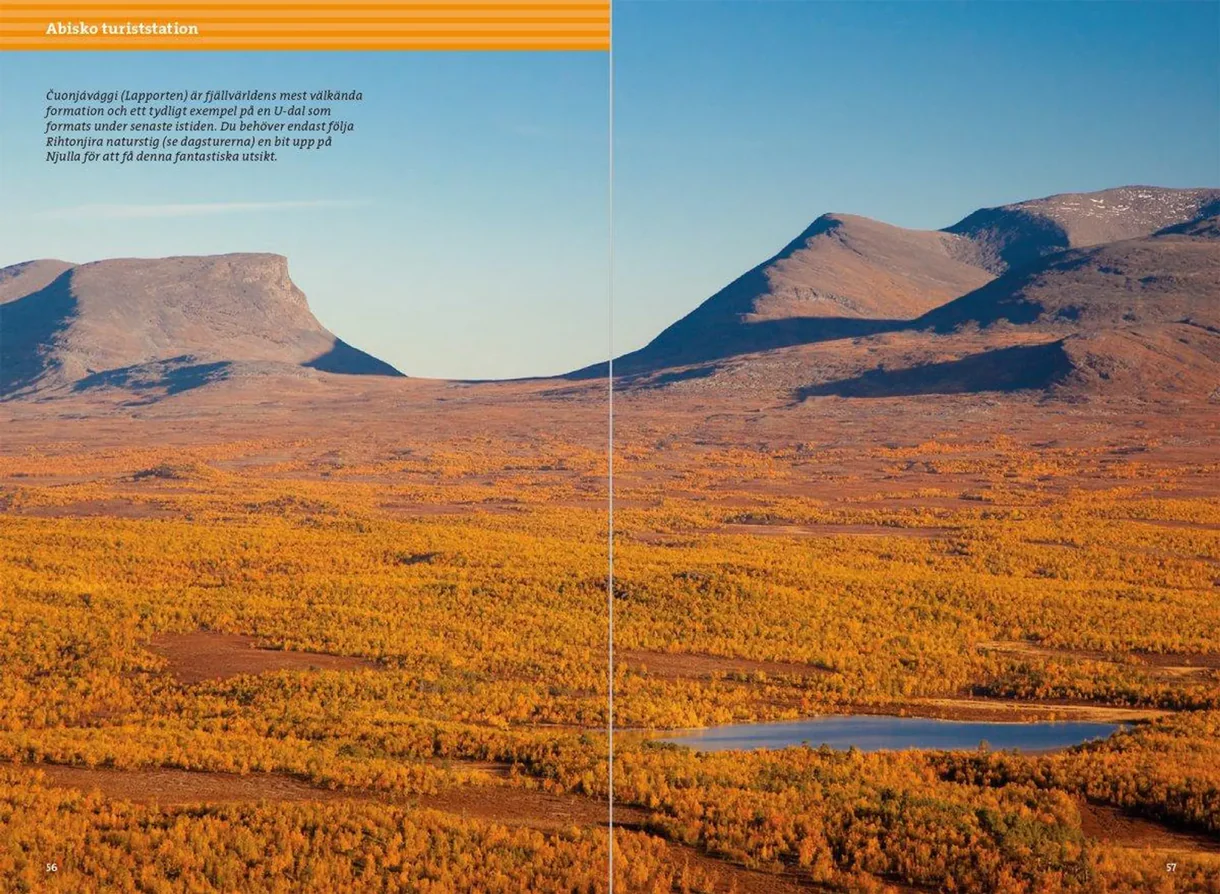 Excerpts from the guidebook *Hiking in the Mountains Along the Kungsleden* with maps and route descriptions