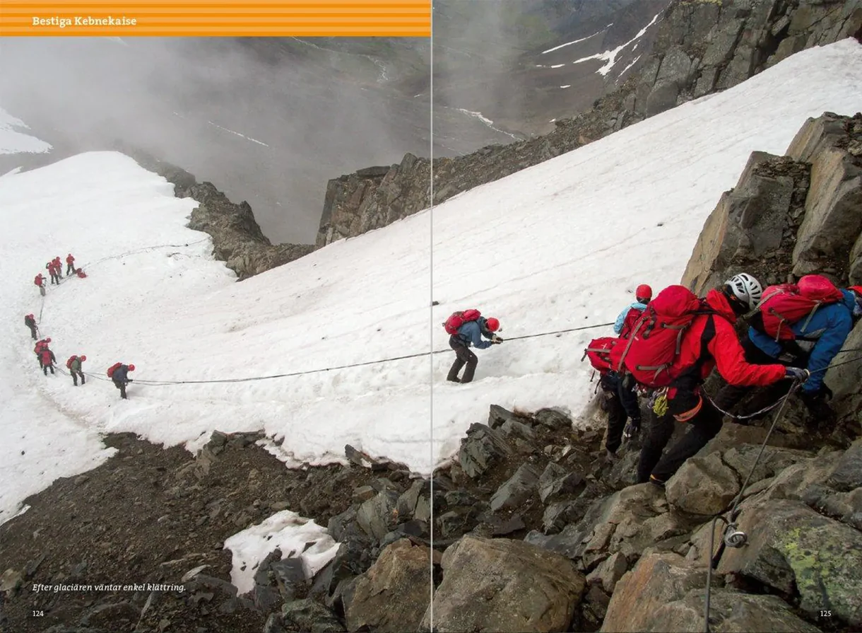 Excerpts from the guidebook *Hiking in the Mountains Along the Kungsleden* with maps and route descriptions
