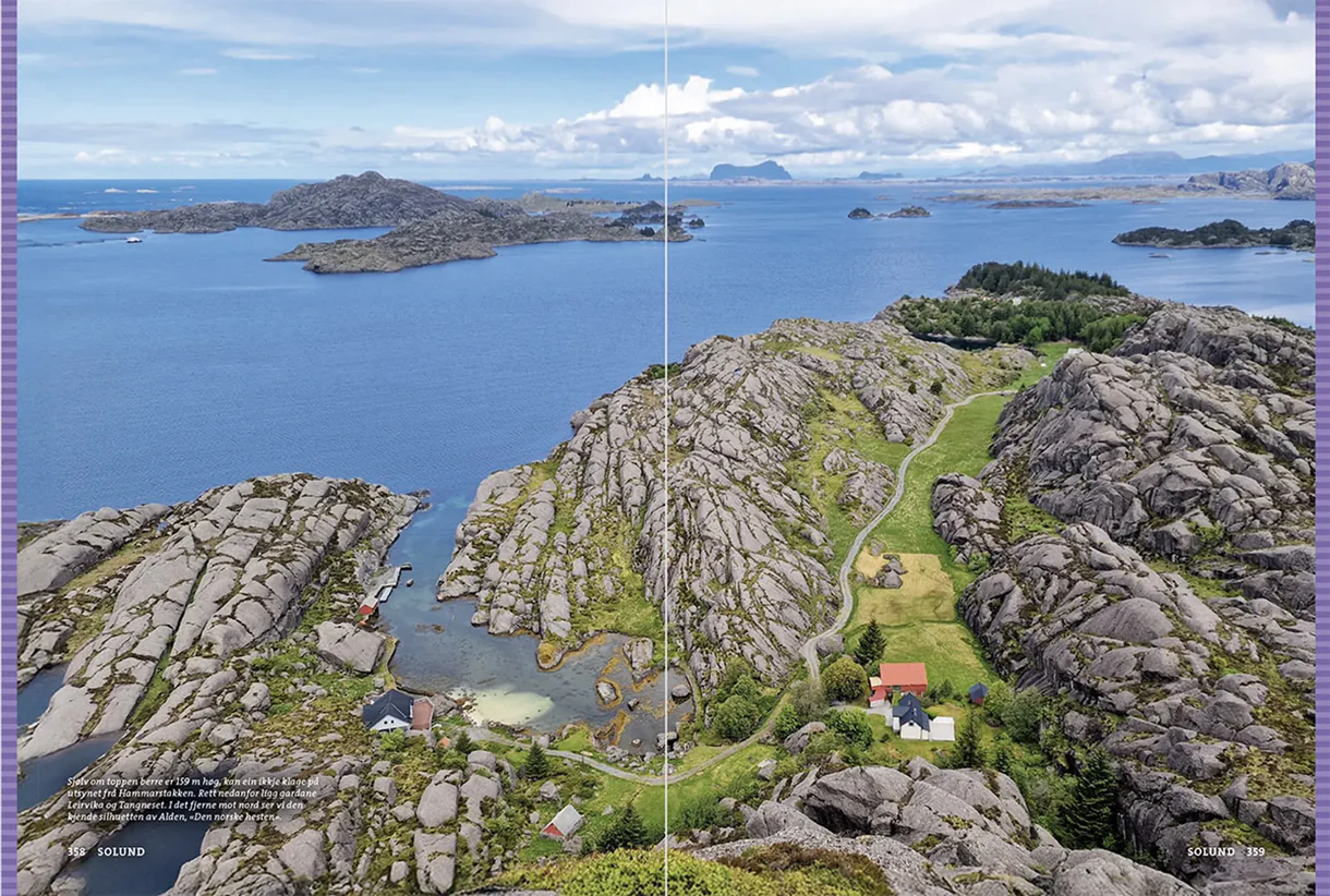 Open Book: Opptur Sogn, featuring hiking descriptions, maps, and photographs