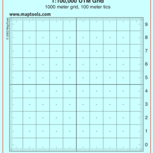 UTMGrid100 koordinatmal for kart i målestokk 1:100 000 fra MapTools