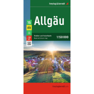 Freytag & Berndt vei- og fritidskart over Allgäu i Sør-Tyskland.