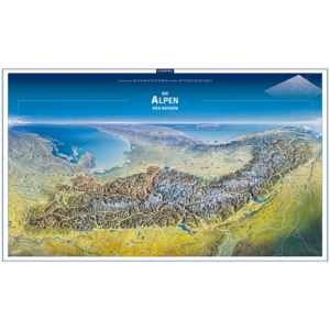 Panoramaplakat av Alpene sett fra nord fra KOMPASS