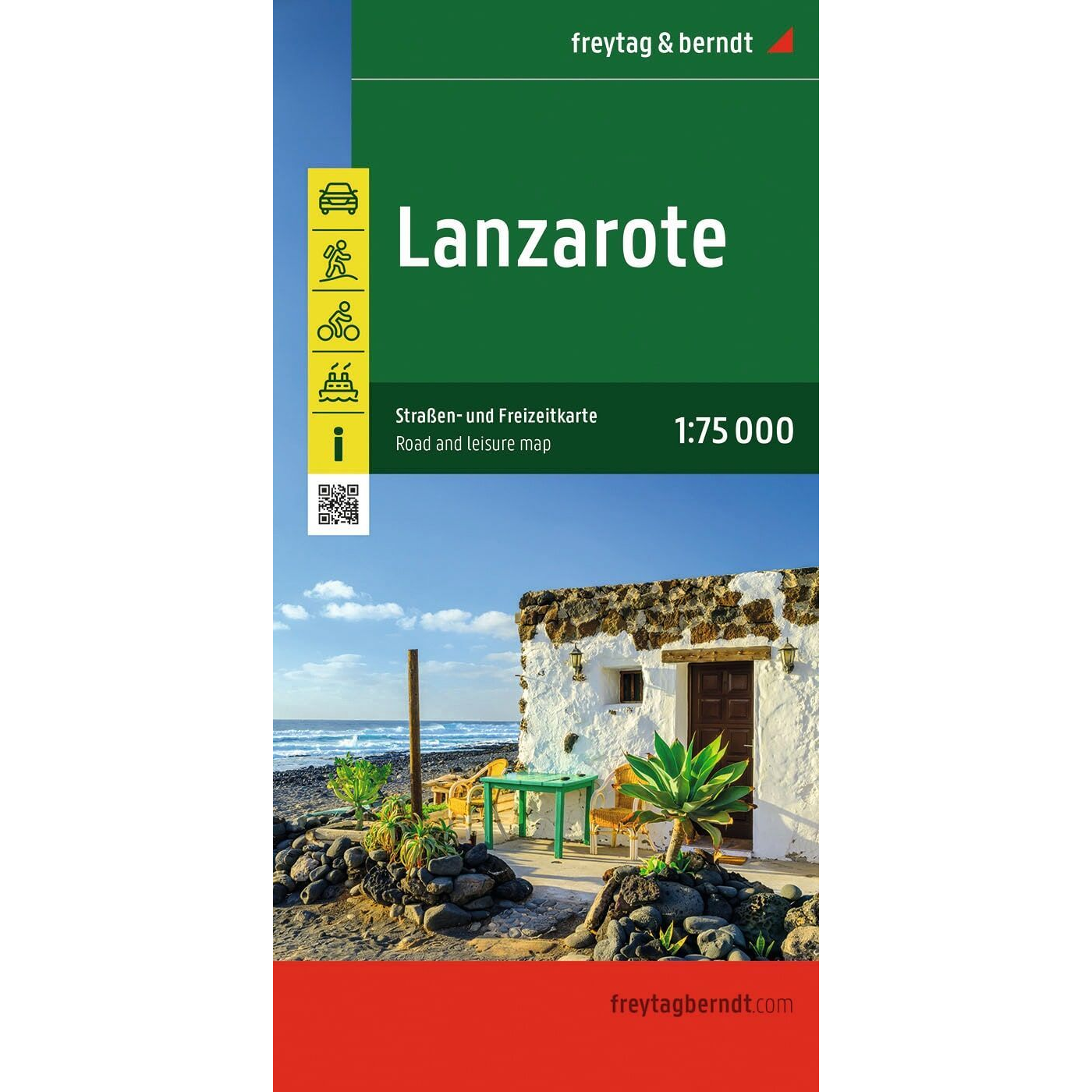 Freytag & Berndt vei- og fritidskart over Lanzarote på Kanariøyene.