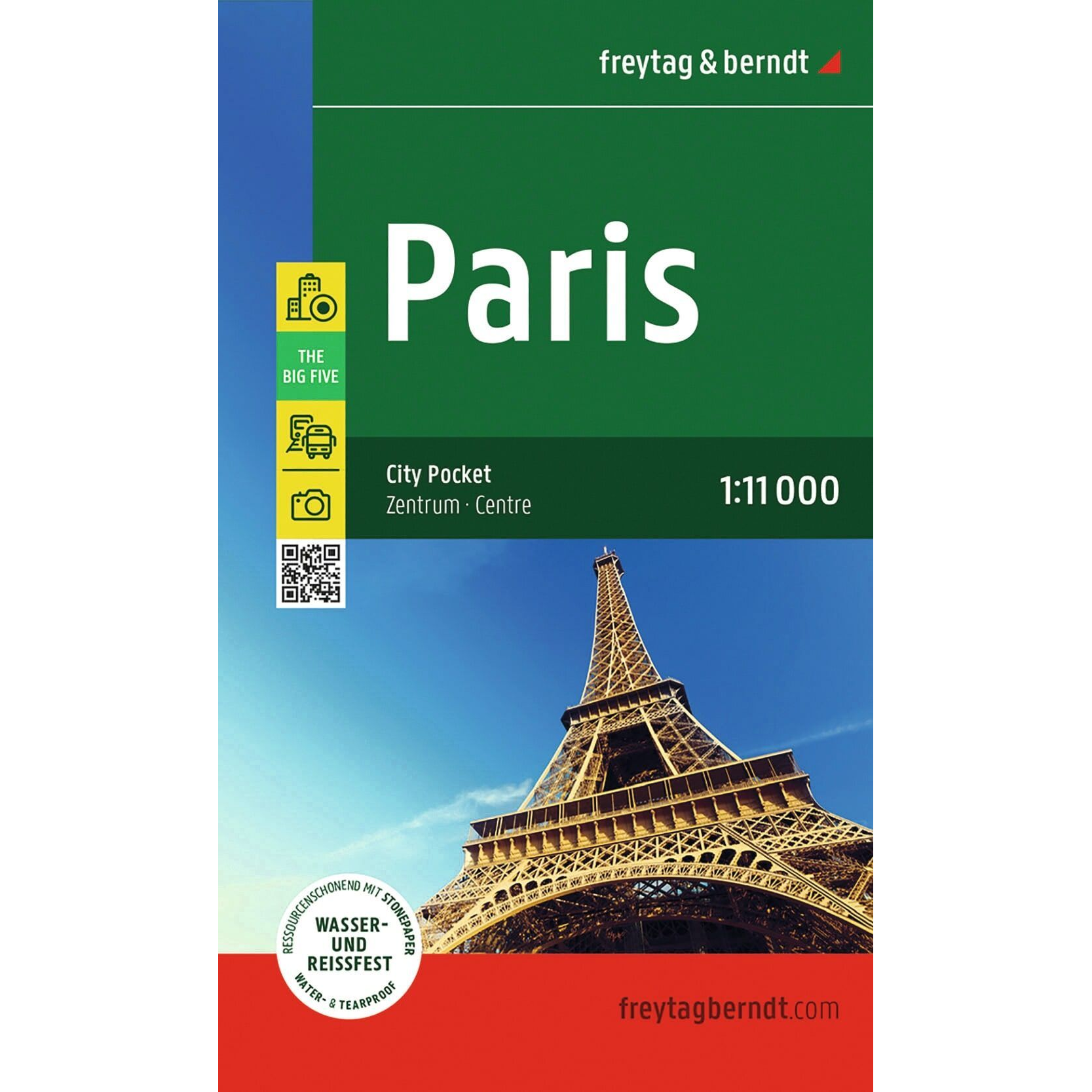 Forsiden av Paris bykart i lommeformat fra freytag & berndt